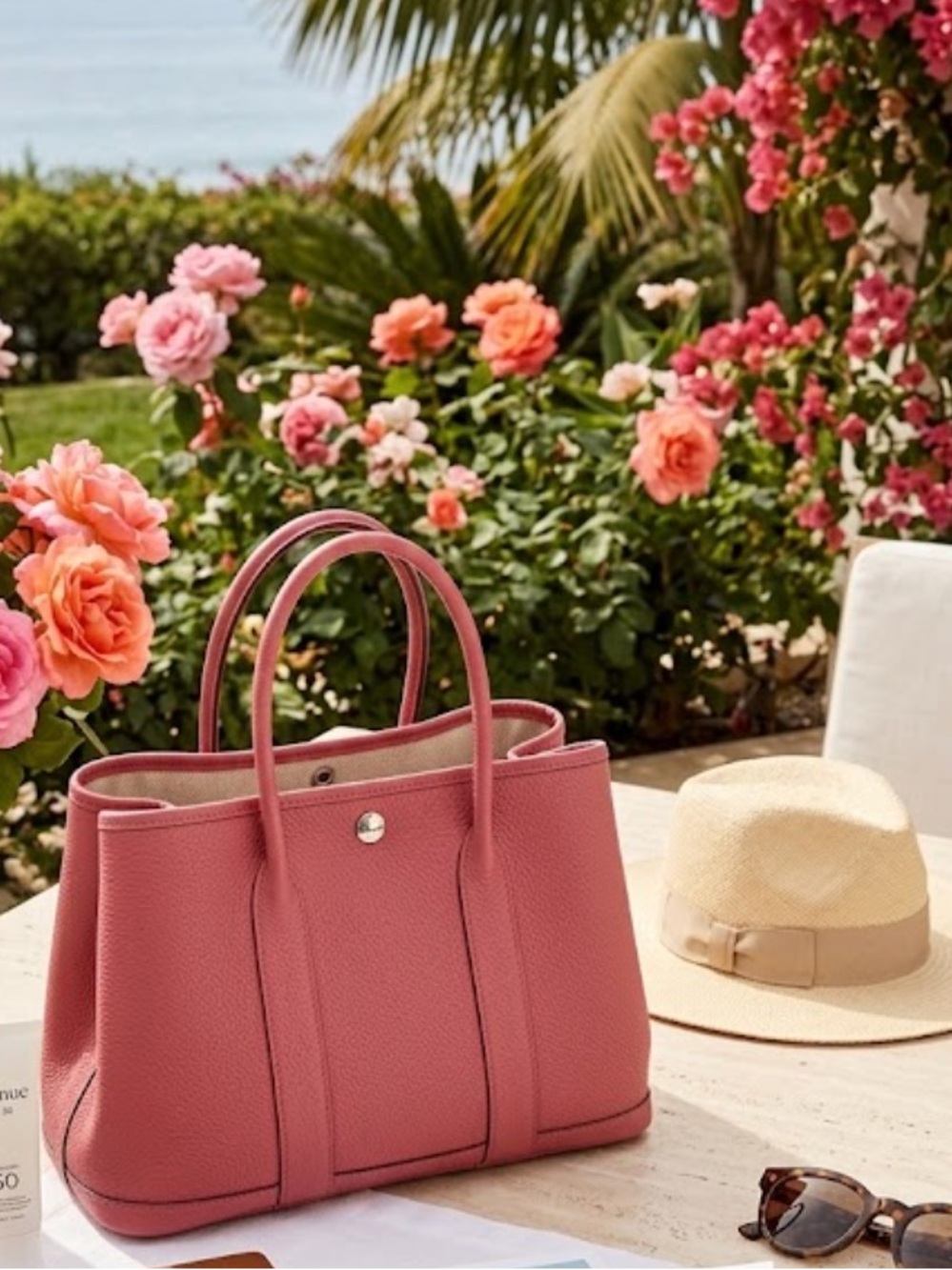 Hermès Garden Party 30 (TPM) – Rose Azalée Negonda Leather Designer Bag